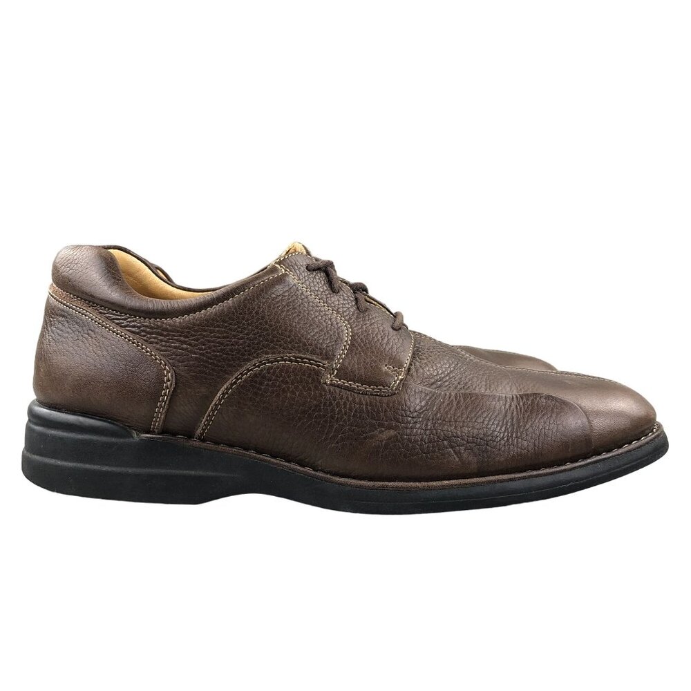 Johnston & Murphy Men's 9.5M Shuler Bicycle Brown Leather Oxford Shoes BRAZIL